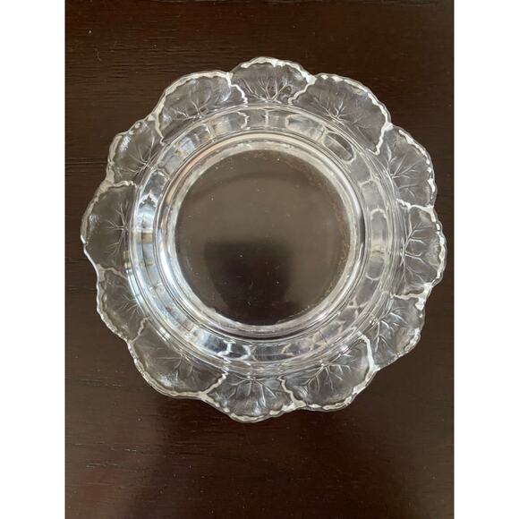 Barolac Josef Frosted Art Deco Glass Wine Coaster with Geraniums 1930's - Picture 5 of 6